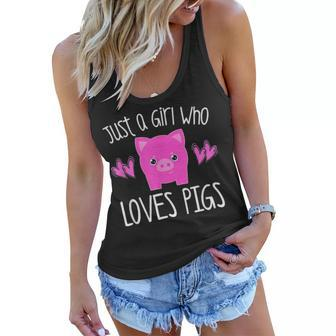 Just A Girl Who Loves Pigs Toddler Tween Kid Mom Farmer Gift Women Flowy Tank - Seseable
