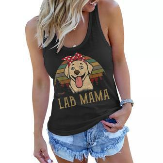Lab Mama Labrador Retro Funny Mom Mother Lover Gifts Women Women Flowy Tank - Seseable