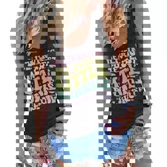 Labor And Delivery Nurse Easter Day Groovy L&D Nurse Bunnies Women Flowy Tank | Mazezy