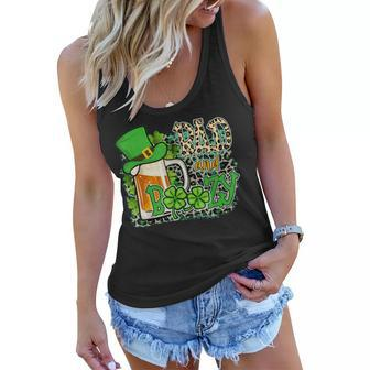 Leopard St Patricks Day Bad And Boozy Beer Drinking Irish Women Flowy Tank - Seseable