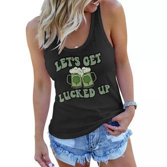 Lets Get Lucked Up Lucky Clovers St Patricks Day Beer Drink  Women Flowy Tank