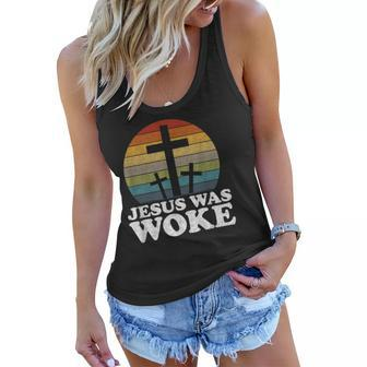 Liberal Christian Democrat Jesus Was Woke  Women Flowy Tank