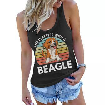 Life Is Better With A Beagle Cute Beagle Mom Dog Mom Beagle Women Flowy Tank - Seseable