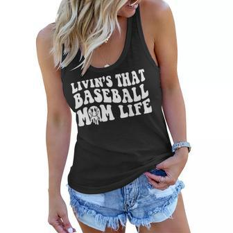 Livins That Baseball Mom Life Baseball Mama Mothers Day Women Flowy Tank | Mazezy