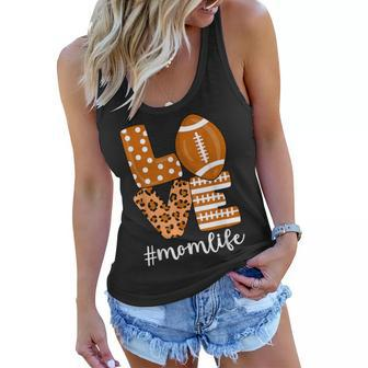 Love Football American Mom Life Player Leopard Mothers Day Women Flowy Tank | Mazezy