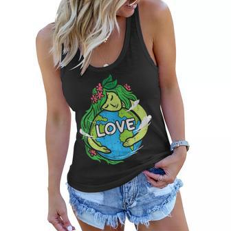 Love Mother Earth Planet Hug Nature Environment Earth Day Women Flowy Tank - Thegiftio UK