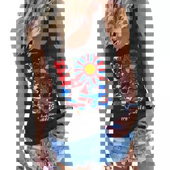 Love Sunflower Granna Life Usa Flag Patriotic 4Th Of July Women Flowy Tank | Mazezy