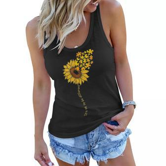Love Sunflower Puzzle Autism Awareness Mom Daughter Women Flowy Tank - Seseable