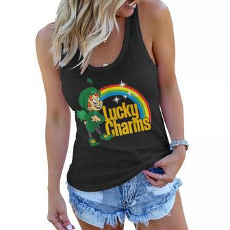 Lucky Charm Leprechaun Rainbow Shamrock St Paddys Day Women Flowy Tank | Mazezy