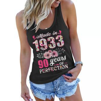 Made In 1933 Floral 90 Year Old 90Th Birthday Gifts Women Women Flowy Tank | Mazezy