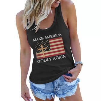 Make America Godly Again American Flag V2 Women Flowy Tank - Thegiftio UK