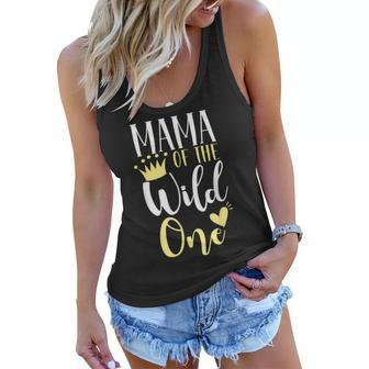 Mama Of The Wild One First Birthday Party Matching Family Women Flowy Tank - Seseable