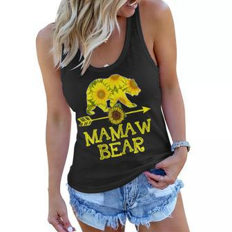 Mamaw Bear Sunflower Mother Father Gift Gift For Womens Women Flowy Tank | Mazezy