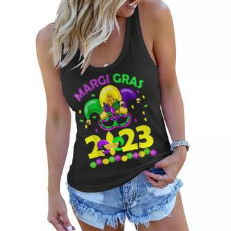 Mardi Gras 2023 - Womens Girls Mask Beads New Orleans Party Women Flowy Tank - Seseable