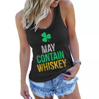 May Contain Whiskey Funny Irish St Patricks Day Women Flowy Tank - Thegiftio UK