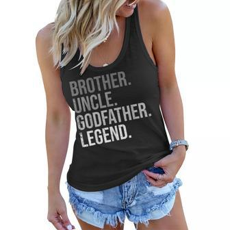 Mens Brother Uncle Godfather Legend Fun Best Funny Uncle Women Flowy Tank | Mazezy