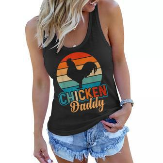 Mens Chicken Daddy Vintage Poultry Farmer Funny Fathers Day Mens Women Flowy Tank - Thegiftio UK