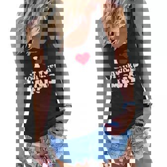 Mens I Love Hot Divorced Moms Funny Red Heart Women Flowy Tank | Mazezy