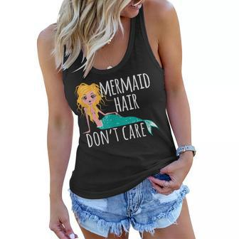 Mermaid Hair Dont Care Sea Sister Adult Shell Funny Ocean Women Flowy Tank | Mazezy