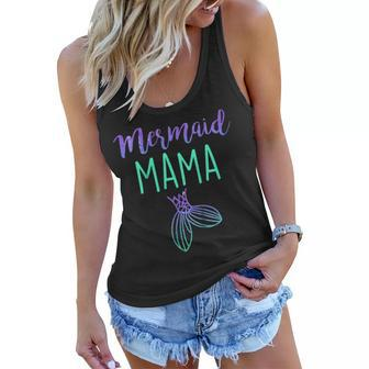 Mermaid Mama Mom Mermaid Birthday Party Shirt Women Flowy Tank | Mazezy