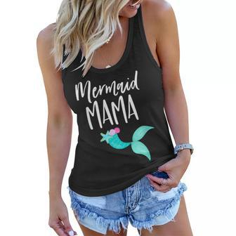 Mom Birthday Party Outfit Dad Mommy Girl Mermaid Mama Shirt Women Flowy Tank | Mazezy