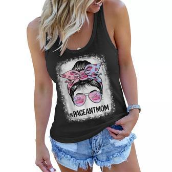 Mom Bleached Pageant Mom Messy Bun Hair Happy Mothers Day Women Flowy Tank - Thegiftio UK