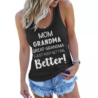 Mom Grandma Great-Grandma Novelty Funny Grandmother Women Flowy Tank | Mazezy