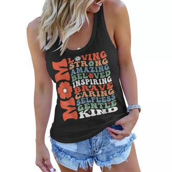 Mom Loving Strong Amazing Inspiring Brave And Caring Women Flowy Tank | Mazezy UK