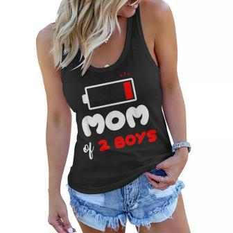 Mom Of 2 Boys Funny 2 Sons Mommy Of Two Boys Mothers Day Women Flowy Tank - Thegiftio UK