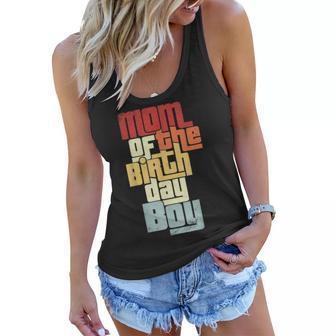 Mom Of The Birthday Boy Family Matching Party Vintage Cool Women Flowy Tank | Mazezy