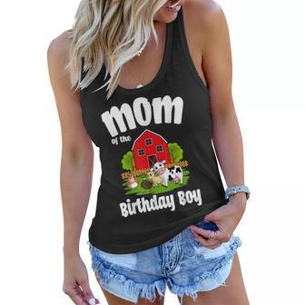 Mom Of The Birthday Boy Farm Animal Bday Party Celebration Women Flowy Tank | Mazezy