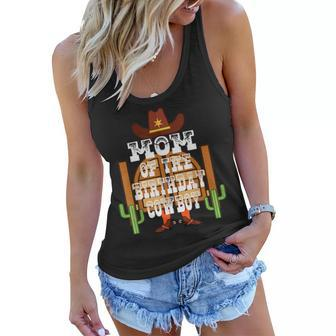 Mom Of The Birthday Cowboy Kids Rodeo Party B-Day Women Flowy Tank - Seseable