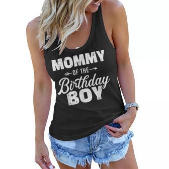 Mommy Of The Birthday Boy Son Matching Family For Mom Women Flowy Tank | Mazezy