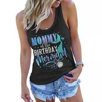 Mommy Of The Birthday Mermaid Family Matching Party Squad Women Flowy Tank | Mazezy