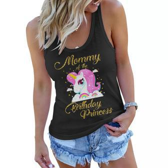 Mommy Of The Birthday Princess Unicorn Girl Mom Tshirt Gift Women Flowy Tank | Mazezy
