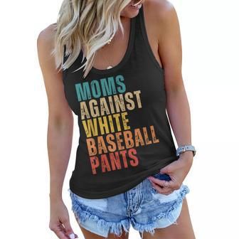 Moms Against White Baseball Pants Funny Baseball Mom Retro Women Flowy Tank | Mazezy