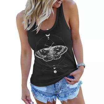 Moon Phase Butterfly - Moon Phase Witchcraft Occult Women Flowy Tank - Seseable