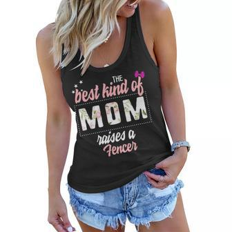 Mothers Day Best Kind Of Mom Raises Fencer Fencing Floral Women Flowy Tank - Seseable