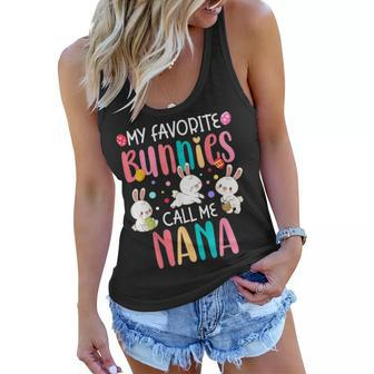 My Favorite Bunnies Call Me Nana - Funny Cute Easter Grandma Women Flowy Tank | Mazezy