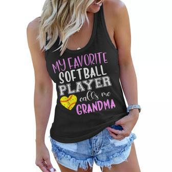 My Favorite Softball Player Call Me Grandma Women Flowy Tank | Mazezy