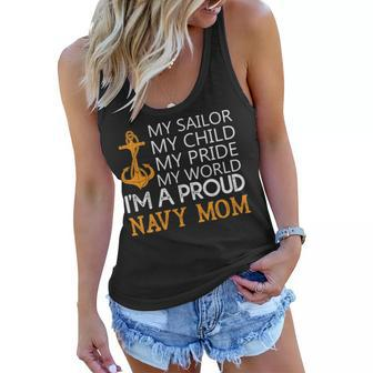 My Sailor My Child My Pride My World Proud Navy Mom V2 Women Flowy Tank - Seseable