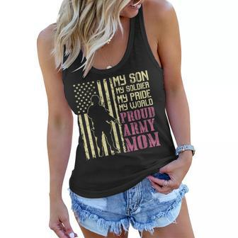 My Son Is A Soldier Proud Army Mom Mother Gift Women Flowy Tank | Mazezy