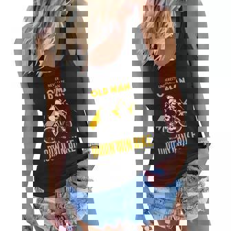 Never Underestimate An Old Man With A Mountain Bike V2 Women Flowy Tank - Thegiftio