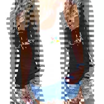 Oes Heartbeat Star Order Of The Eastern Star Mothers Day Women Flowy Tank - Thegiftio