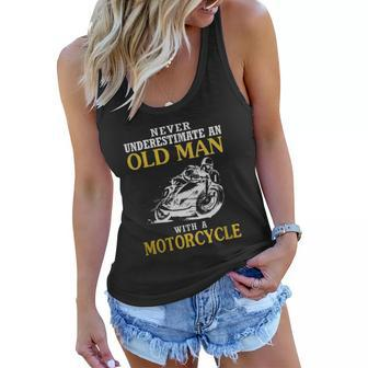 Old Man With A Motorcycle V2 Women Flowy Tank - Thegiftio UK