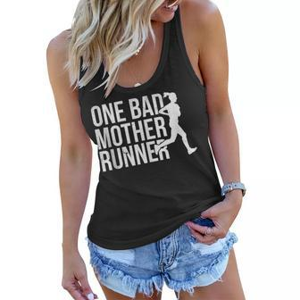 One Bad Mother Runner Funny Mothers Day Lover Women Flowy Tank - Thegiftio UK