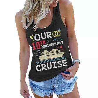 Our 10Th Anniversary Cruise Husband Wife Together Since 2013 Women Flowy Tank | Mazezy