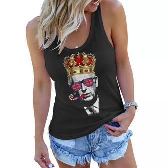 Party King Funny Coronation King Charles Union Jack & Crown Gift For Womens Women Flowy Tank - Thegiftio UK
