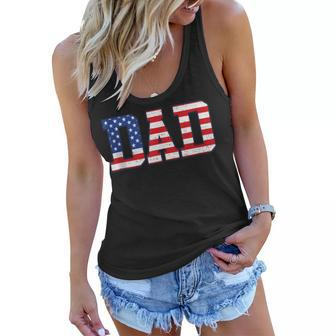 Patriotic American Flag Dad Fathers Day From Son Daughter Women Flowy Tank - Thegiftio UK