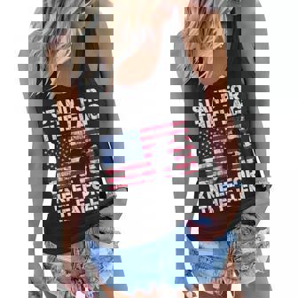 Patriotic Military Veteran American Flag Stand For Men Women Women Flowy Tank | Seseable CA